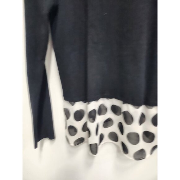 INC International Concepts Sweater Womens Medium Black Polka Dot Hem Pullover - Picture 7 of 8